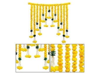 Décoration indienne classique, guirlande de fleurs de marguerite artificielles, toran, guirlande murale suspendue à la porte, faite à la main, pour les fêtes, les mariages, Diwali, décoration de la maison - Product Image 4