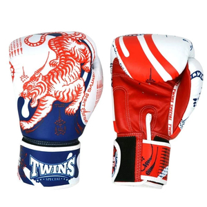 New Design Martial Arts Sparring Twins Boxing Gloves Red White Blue Digital Printing Adjustable <b>Strap</b> Closure Hand Grips Gloves - Product Image 1