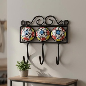 Vintage Style Metal Wall Mounted <b>Coat</b> <b>Hook</b> 3 <b>Hooks</b> Adjustable Waterproof Eco-Friendly Self-Adhesive Installation Handmade <b>Decor</b> - Product Image 3