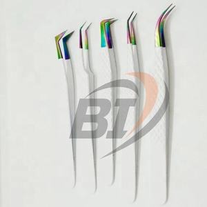 Pince à épiler d'extension de cils en acier inoxydable durable avec logo personnalisé le plus vendu Type de pointe pointue testée à la main - Product Image 3