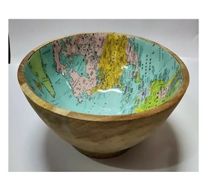 Nuevo diseño de cuenco de madera esmaltada para servir, cuenco de madera esmaltada para ensalada, cuenco de madera de mango, cuenco de madera de acacia al mejor precio de fábrica. - Product Image 4