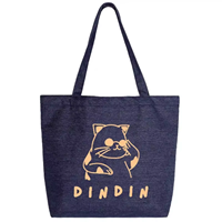 Sac fourre-tout imprimé en coton recyclé avec soufflet de fond |   Sac de courses réutilisable écologique avec logo personnalisé promotionnel