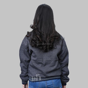 Blousons Bomber Varsity en Denim Enduit Brodés Personnalisés pour Hommes – Col Montant Décontracté, Réversibles et Respirants pour l'Hiver - Product Image 3