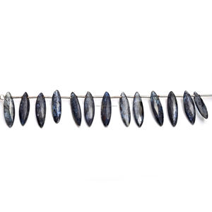 Perles de kyanite bleu royal naturelles faites à la main de qualité supérieure, forme marquise, 4 pouces, 18x5mm-20x6mm, pierres précieuses, fabrication de bijoux - Product Image 3