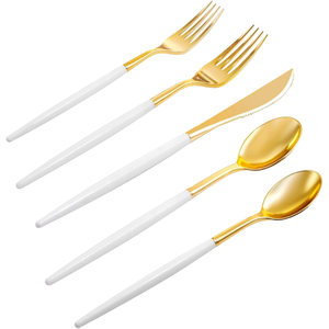 Juego de cubiertos de acero inoxidable con acabado espejo, diseño minimalista, resistente al óxido, cuchillos, tenedores y cucharas para bodas, cenas en casa. - Product Image 2