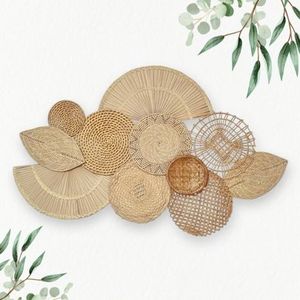 Modern Bohemian Rattan <b>Wall</b> Decor <b>Art</b> With Natural <b>Texture</b> Perfect For Bedrooms Hotels And Farmhouse Style Homes - Product Image 6