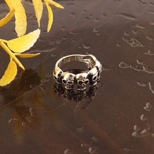 18k Silver Plated Brass <b>Skull</b> Face <b>Ring</b> Unique Style Trendy Women Fashion Jewelry Best Selling Product Statement Minimalist <b>Ring</b> - Product Image 4