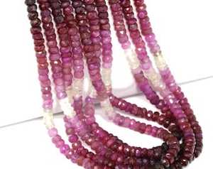 ลูกปัดทรงรอนเดลเหลี่ยมเพชรพลอยสีแดงอมชมพูขนาด 4 มม. สำหรับทำเครื่องประดับ สร้อยข้อมือ สร้อยคอ DIY - Product Image 3