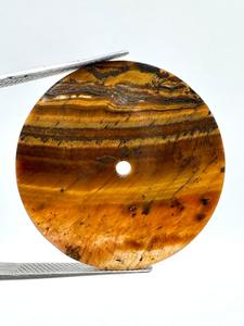 Esfera de Reloj de Ojo de Tigre Natural Genuino de 31.50mm 0.70mm, Esfera de Piedra Marrón Dorado, Esfera de Reloj de Piedra Preciosa de Ojo de Tigre Premium - Product Image 1