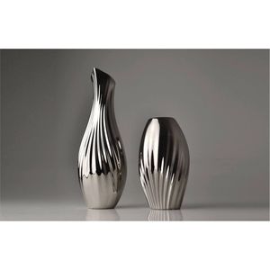 Luxury <b>Mirror</b> Finish Silver Metal Vase Set Modern Stainless Steel Flower Vase for Home Wedding Decor <b>Tabletop</b> Centerpiece Vases - Product Image 4