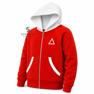 Delta |   Sigma |   Sweat-shirt décontracté à capuche zippé pour femme Theta, couleur beige contrastant, manches longues, broderie de lettres grecques - Product Image 2