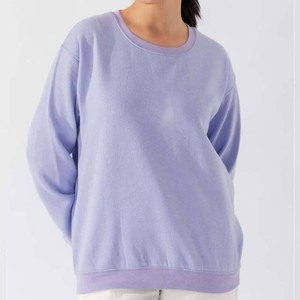 Women <b>Vintage</b> Custom <b>Oversized</b> O-Neck Casual Pullover Loose Fit Long Sleeve Knitted Polyester/Cotton Eco-Friendly <b>Sweatshirt</b> - Product Image 1