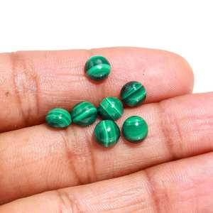 Malachite verte naturelle riche, cabochon rond, pierre précieuse non montée, taille calibrée 6 mm, pour la fabrication de bijoux avec jeu de couleurs - Product Image 4