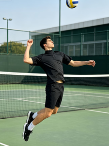 Men's Breathable Outdoor Sporty Cotton Short-Sleeve for Shirt Summer Moisture-Wicking Quick-Dry Stand Collar Fitness - Product Image 4