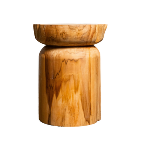 ARTERRA Premium Warehouse and Hotel Supply Rustic Teak Natural Cylinder <b>Stool</b> Handcrafted Teak Furniture <b>Work</b> - Product Image 1