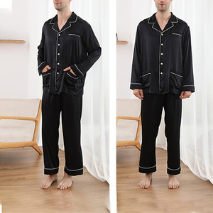 Manufacturer Unisex Custom <b>Pyjamas</b> for Couple Men Women's Sleepwear Sets Bamboo Clothes Viscose Silk Pajamas Wear Set - Product Image 2