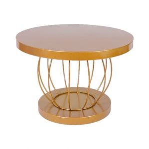 Table d'appoint ronde minimaliste en métal doré, style nordique, avec structure en fil métallique, table de décoration de gâteaux, table basse de luxe pour salon - Product Image 1