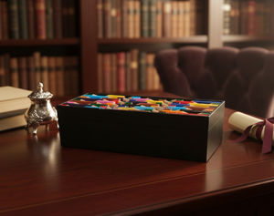 Boîte de rangement pour crayons de couleur écologiques faits à la main au design moderne pour la décoration de la maison, emballage cadeau par THE FASHION CRAFT - Product Image 3