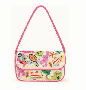 Bolso de mano negro con cuentas para mujer, bolso de hombro con dibujos animados de luna y estrella - Product Image 5