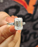 Bague de fiançailles en diamant de laboratoire taille émeraude pour femme, style classique de luxe, or 3,20 carats, bijoux certifiés IGI