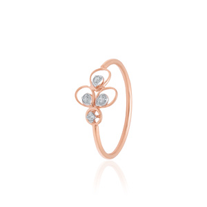 Anillo exclusivo de diamante natural de 0.03 quilates, corte brillante redondo, color HI, claridad VS SI, oro rosa, joyería fina para compromiso y boda - Product Image 5