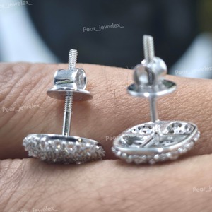 925 <b>Sterling</b> <b>Silver</b> Moissanite Diamond Iced Out Round <b>Stud</b> <b>Earrings</b> Mens Hip Hop Luxury Bling Handmade Setting Gift Jewelry <b>Sets</b> - Product Image 5