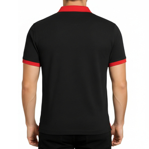 Polo homme slim fit avec logo personnalisé, col contrastant, bordure blanche, manches courtes, décontracté, sport, business, golf. - Product Image 2