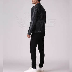 แจ็คเก็ตหนังผู้ชายสไตล์ล่าสุด ผลิตในปากีสถาน สำหรับฤดูหนาว โลโก้ด้านหน้าปรับแต่งได้ คุณภาพสูง ราคาขายส่ง MOQ ต่ำ - Product Image 4