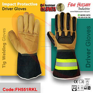 2025 OEM Gants de protection contre les chocs en cuir de chèvre résistant aux coupures Gants de soudage Tig Anti-Impact Schlaghandschuhe - Product Image 5