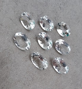 Pierre précieuse naturelle en quartz de cristal taillée en ovale, pierre polie pour la fabrication de bagues, pendentifs et boucles d'oreilles - Product Image 5