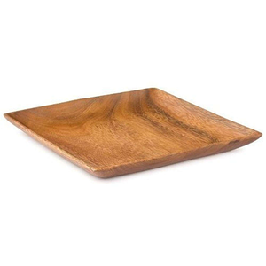 Assiette en bois massif nordique, forme ronde, épaisse, pour servir les aliments, décoration de table à domicile, à prix avantageux. - Product Image 3