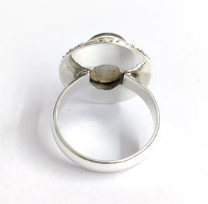 Fashionable Trendy <b>Labradorite</b> <b>Ring</b> Vintage Style Made 925 Silver for Unisex Fine Jewellery Wholesaler - Product Image 4