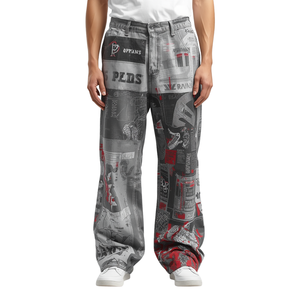 Men's Stacked High Street Jogger Pants 100% Cotton Breathable Quick Dry Elastic Waist <b>Drawstring</b> Closure Fleece Lining Summer - Product Image 1