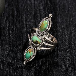 <b>Top</b> Quality Natural Arizona Turquoise Bohemian Jewelry Women 925 Sterling <b>Silver</b> Antique Look Design Ring At Best Price - Product Image 3