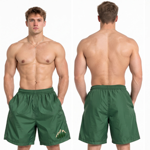 OEM Custom Embroidered Logo Men Windbreaker <b>Shorts</b> 100% <b>Nylon</b> Baggy <b>Shorts</b> Men Casual Sports <b>Shorts</b> Men Windproof Camping <b>Shorts</b> - Product Image 1