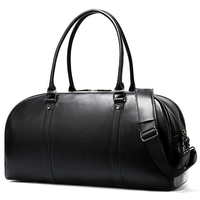 Sac de voyage multifonctionnel vintage en cuir véritable marron de haute qualité, sac de sport, sac de week-end, sac de nuit avec bandoulière en polyester