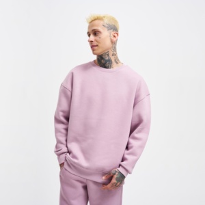 Ensemble de survêtement moderne oversize à col rond en molleton de coton et polyester 480 GSM, style streetwear décontracté, personnalisable (OEM, marque privée) - Product Image 4