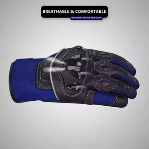 Guantes de Motocicleta Vintage de Cuero Genuino, Protección Completa para los Dedos, con Revestimiento de Goma, Pantalla Táctil - Product Image 2