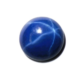 Zafiro Azul Estrella Redondo de 10x10 mm, 6.5 Quilates, Creado en Laboratorio, Cabujón Pulido con Efecto de Estrella de 6 Puntas, 5-5.5 mm de Altura para Joyería - Product Image 1