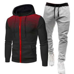 Survêtement unisexe personnalisable de haute qualité avec veste à capuche zippée et pantalon de jogging, vêtements de sport d'hiver légers et extensibles dans les quatre sens - Product Image 4