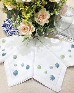 Serviettes de table en coton brodées sur mesure avec points, serviettes de table en tissu à ourlet festonné pour événements domestiques et mariages - Product Image 4