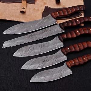 Ensemble de couteaux de cuisine en acier Damas de qualité supérieure, manche en bois naturel, ensemble de cuisine professionnel, usine OEM - Product Image 1
