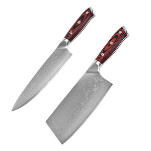 Ensemble de couteaux de cuisine de haute qualité avec manches en bois véritable et fourche en acier inoxydable forgé - Product Image 6