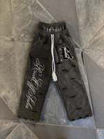 Pantalon de jogging en molleton épais personnalisé pour homme, coupe ample, jambe large, imprimé effet vieilli, haute qualité, vente en gros, OEM, streetwear