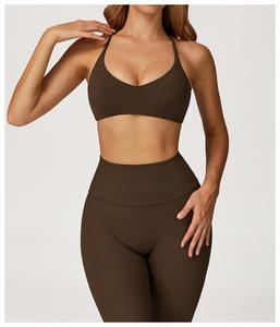 Ensemble confortable soutien-gorge de sport et legging extensible pour yoga, avec maintien moyen, pour usage quotidien et actif, pour femme grande taille - Product Image 1