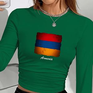 เสื้อแขนยาวแฟชั่นสำหรับผู้หญิงอาร์เมเนียมีแถบแนวนอน - Product Image 4