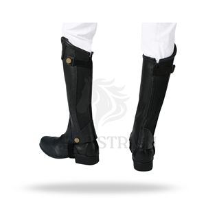 Horse <b>Riding</b> Half <b>Chaps</b> Customized Equestrian Leather <b>Chaps</b> for Training <b>Riding</b> and Competition Use - Product Image 5