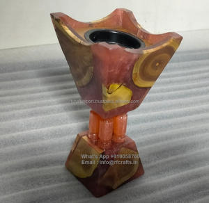 Quemador de resina epoxi de madera Natural Mubkhar de alta calidad, incensario mubkhar medkhan en color rojo para Eid Ramadan home - Product Image 3
