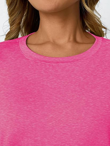 T-shirts pour femmes à coupe classique, toucher soyeux, couleurs personnalisées, vente en gros, viscose, col rond, décontracté, écologique, respirant, streetwear - Product Image 2