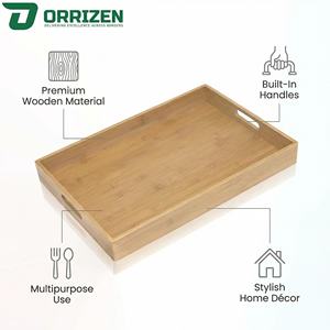 Plateau en bambou naturel durable et écologique, style minimaliste, pour restaurants, hôtels et usage domestique. - Product Image 6